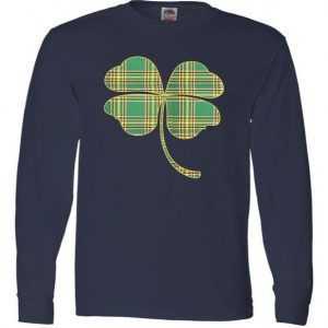 Paid Shamrock Clover Long Sleeve tee shirt