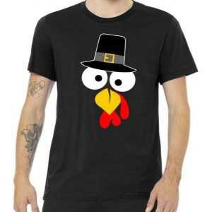 Pilgrim Turkey Big Face Thanksgiving tee shirt