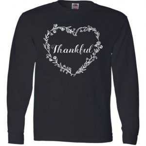 Thankful Floral Wreath Long Sleeve tee shirt