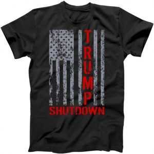 Trump Shutdown USA Flag tee shirt