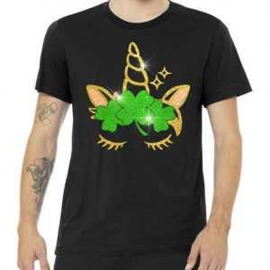 Unicorn Face St. Patrick's Day tee shirt
