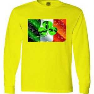Vintage Irish Flag of Ireland Clover St. Patrick's Day Long Sleeve tee shirt