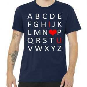 ABC I Love You Cute Funny Valentines Day tee shirt