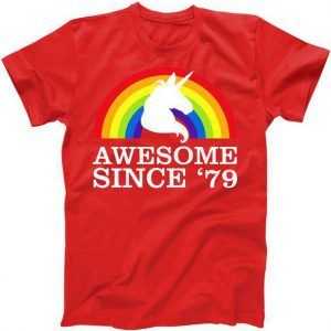 Awesome Since 1979 Unicorn 40th Birthday tee shirt