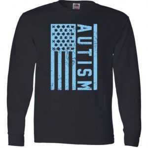 Distressed Autism Flag Long Sleeve tee shirt