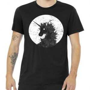 Distressed Unicorn Emblem tee shirt