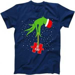 Grinch Autism Puzzle Piece Santa tee shirt