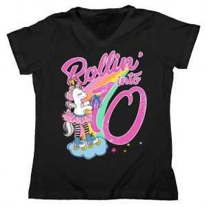 Rollin' Into 10 Skating Unicorn Birthday Women's V-Neck tee shirt