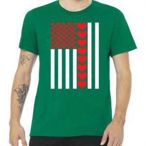Valentines Day American Flag tee shirt