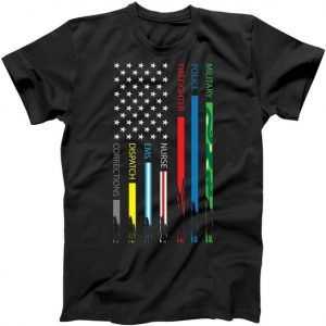 No One Fight Alone USA Flag tee shirt