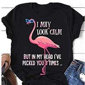 I May Look Calm Flamingo tee shirt