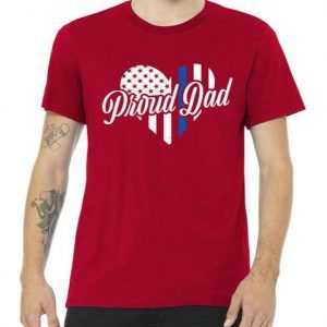 Proud Police Dad Blue Thin Line tee shirt