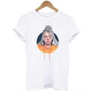 Billie Eilish With Orange tee shirt
