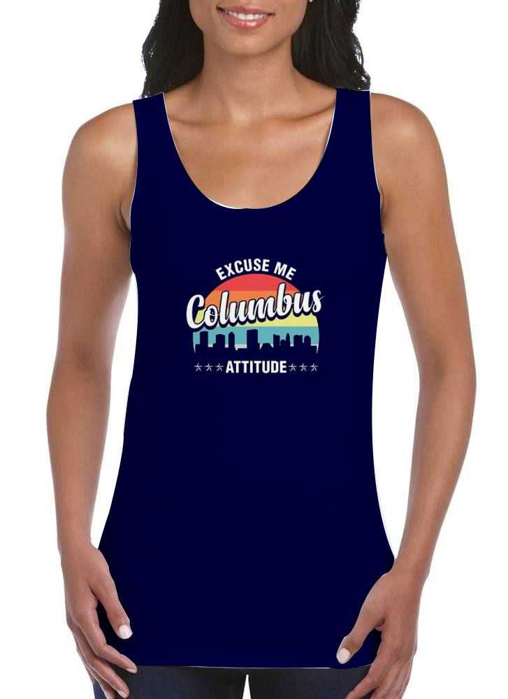 Columbus-Attitude-Excuse-Navy-Tank-Top Columbus-Attitude-Excuse-Navy-Tank-Top