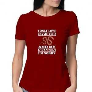 I-Only-Love-My-Snakes-And-My-Bed-Maroon-T-Shirt