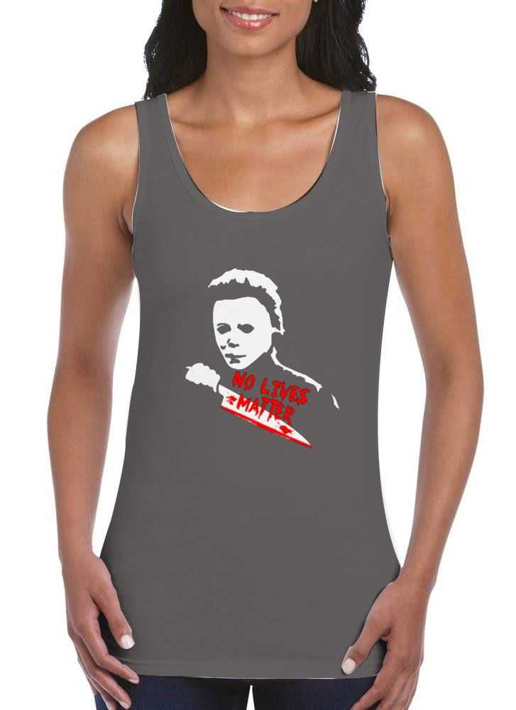 Michael-Myers-No-Lives-Matter-Gray-Tank-Top