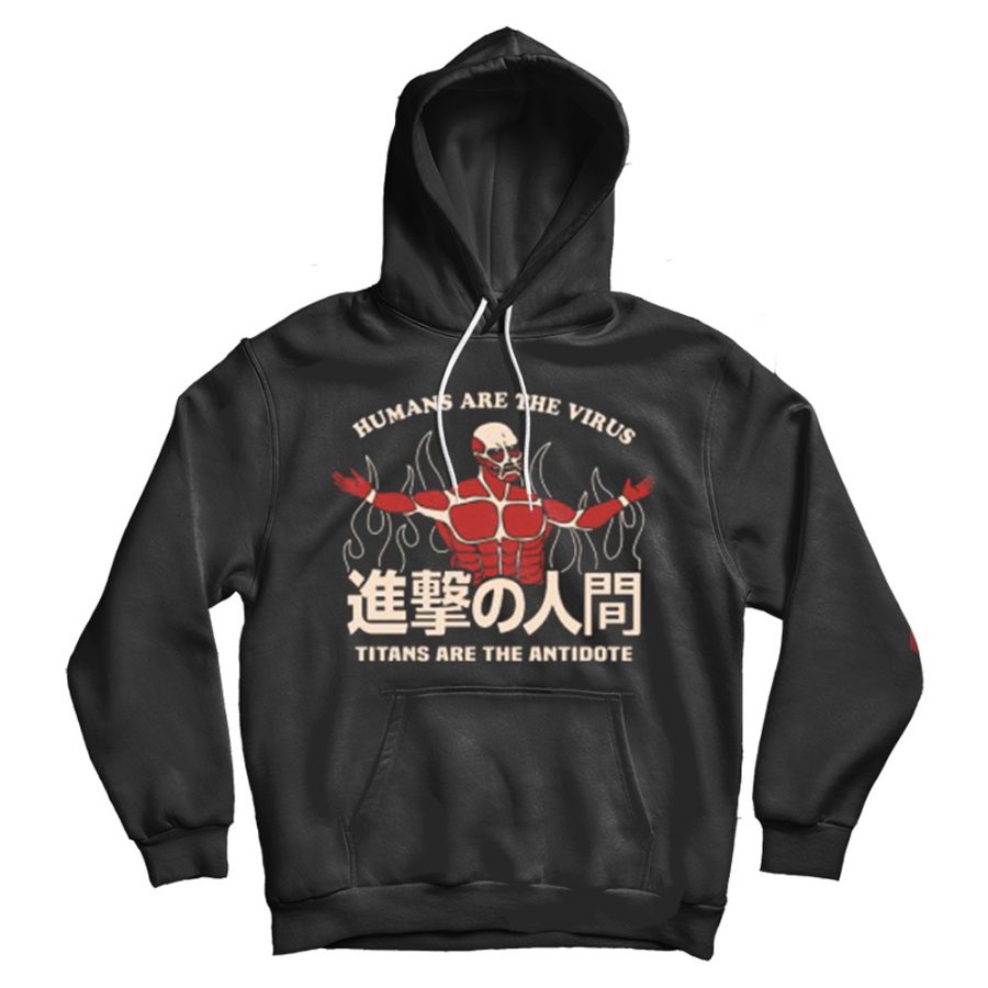 AOT Human Are The Virus Titan Are The Antidote Hoodie AOT Human Are The Virus Titan Are The Antidote Hoodie