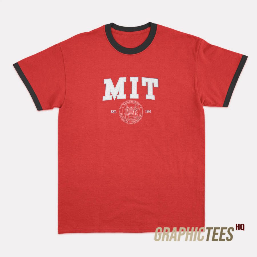 MIT Est 1861 Logo Ringer T-Shirt MIT Est 1861 Logo Ringer T-Shirt