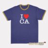 I Heart CA Love California Ringer T-Shirt