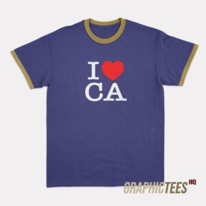 I Heart CA Love California Ringer T-Shirt