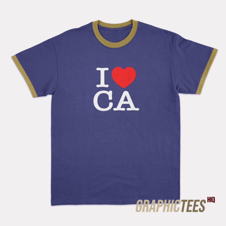 I Heart CA Love California Ringer T-Shirt I Heart CA Love California Ringer T-Shirt