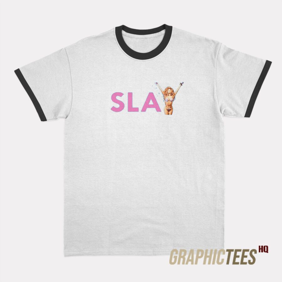 Lady Gaga in Bikini Slay Ringer T-Shirt Lady Gaga in Bikini Slay Ringer T-Shirt
