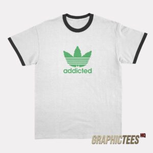 Addicted Adidas Parody Ringer T-Shirt