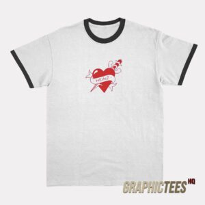 Heinz Red Tattoo Ink Heart Ringer T-Shirt