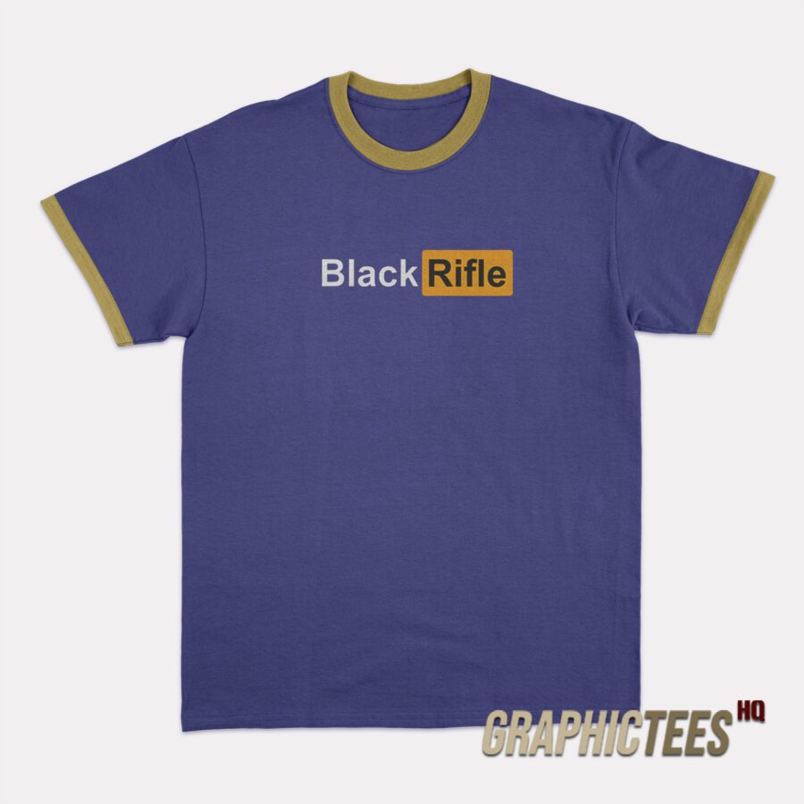 Black Rifle Prnhb Logo Parody Ringer T-Shirt Black Rifle Prnhb Logo Parody Ringer T-Shirt
