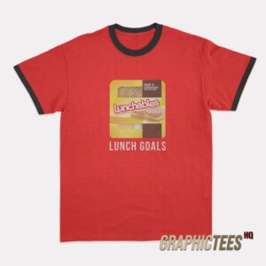 Ham and Cheddar Lunchables Lunch Goals Ringer T-Shirt