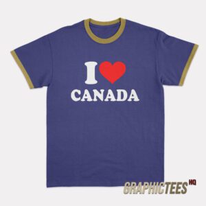 Elon Musk I Love Canada Ringer T-Shirt