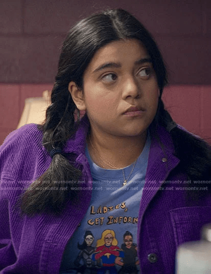 Ms Marvel Kamala Khan Ladies Let's Get Information T-Shirt Ms Marvel Kamala Khan Ladies Let's Get Information T-Shirt