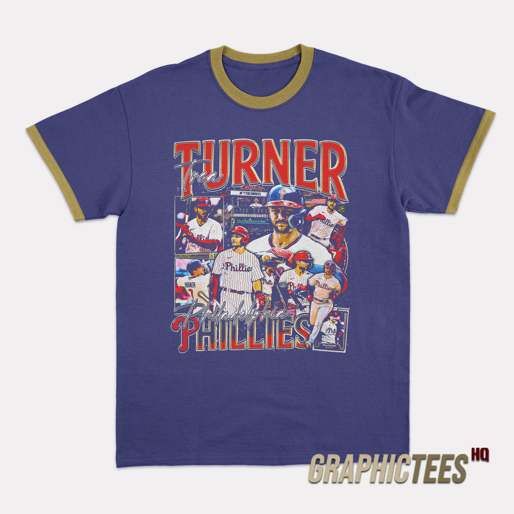 Trea Turner Phillies Ringer T-Shirt Trea Turner Phillies Ringer T-Shirt
