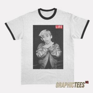 Ryan Gosling Wearing Macaulay Culkin Kids Ringer T-Shirt