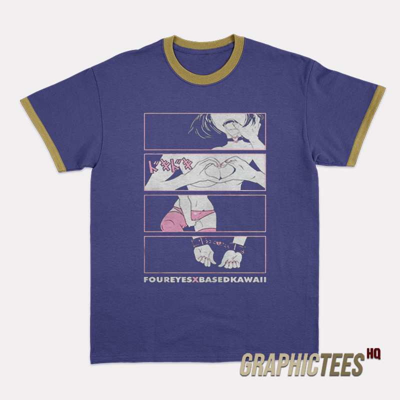 Foureyes X Based Kawaii Ringer T-Shirt Foureyes X Based Kawaii Ringer T-Shirt