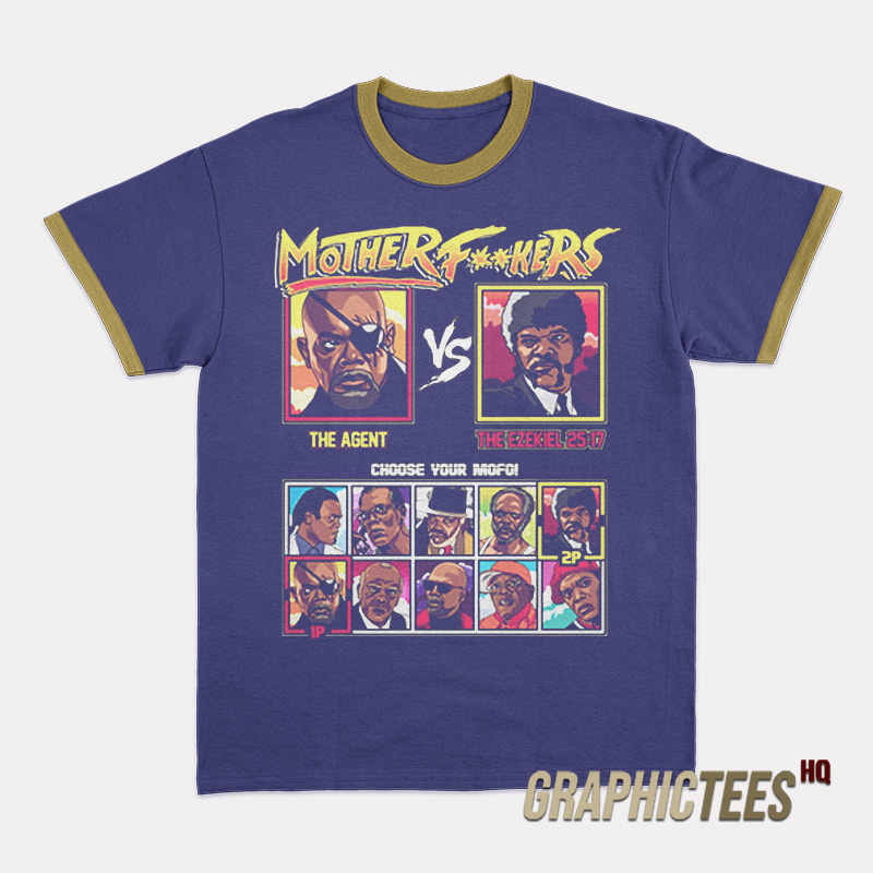 Samuel L Jackson Fighter Ringer T-Shirt Samuel L Jackson Fighter Ringer T-Shirt