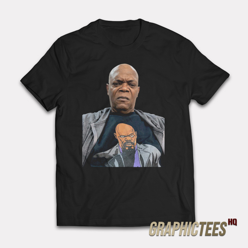Samuel Jackson Wearing A T-Shirt Of Himself T-Shirt Samuel Jackson Wearing A T-Shirt Of Himself T-Shirt