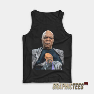 Samuel Jackson Wearing A T-Shirt Of Himself Tank Top