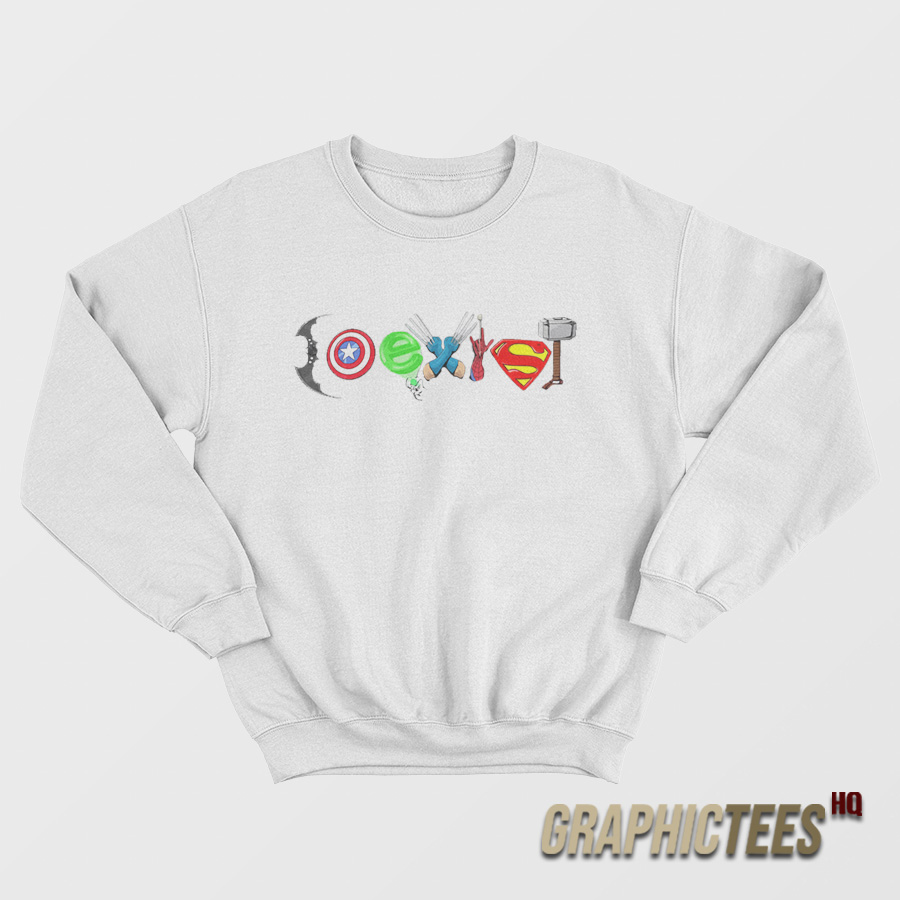 Coexist Marvel Logos Sweatshirt Coexist Marvel Logos Sweatshirt
