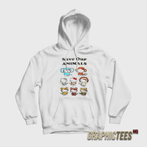 Pamela Anderson Save Our Animals Hello Kitty Hoodie