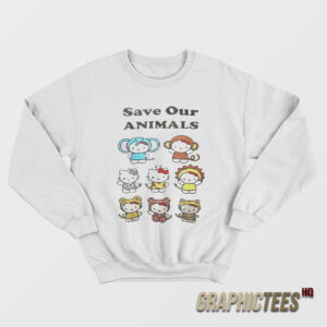 Pamela Anderson Save Our Animals Hello Kitty Sweatshirt