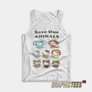 Pamela Anderson Save Our Animals Hello Kitty Tank Top