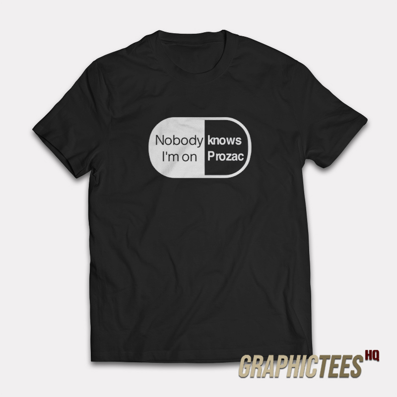 Robbie Williams Nobody Knows I'm On Prozac T-Shirt Robbie Williams Nobody Knows I'm On Prozac T-Shirt