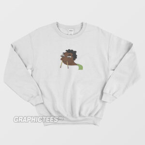 Boys Funny Face Illustration Sweatshirt