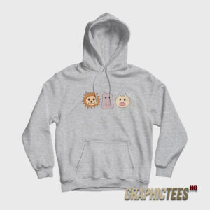 Luffy Lion Hippopotamus Pig Hoodie Gray