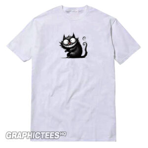 Black Cat Graphic Tee Shirt